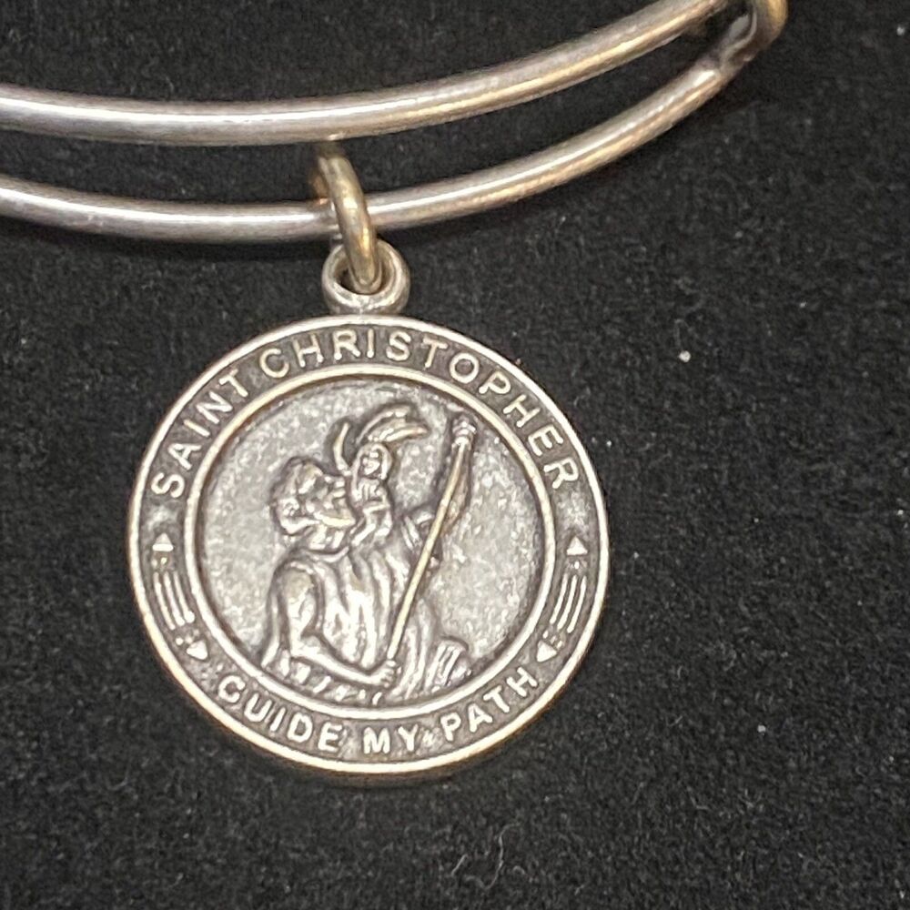 ALEX And ANI Saint Christopher Silver Expandable Bracelet Energy Earth Cute 2014